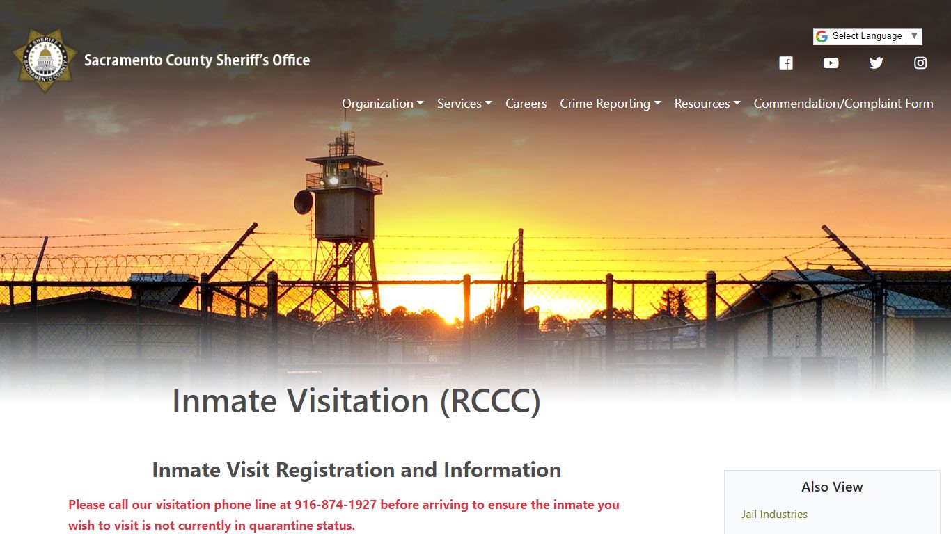 Inmate Visitation (RCCC) - Sac Sheriff